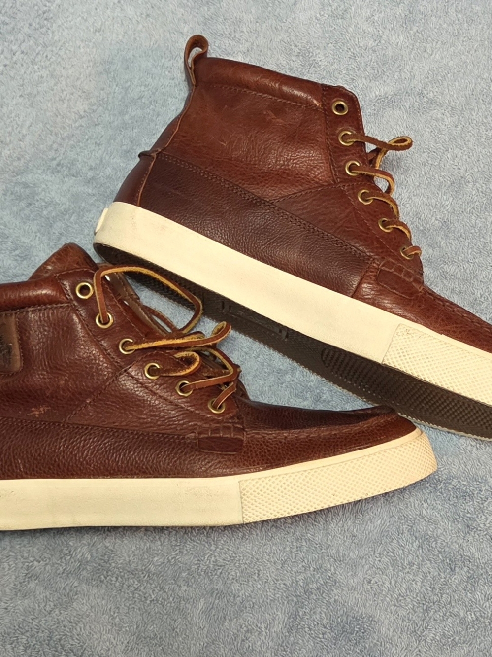 Polo by Ralph Lauren Brown Leather High-Top Boots - Picture 2 of 8